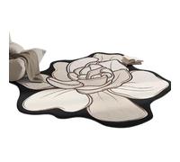 Tapis Vintage Géant Extraordinaire, Tapis De Sol, Dessus-de-lit Anti-dérapant pour Salon Et Chambre, Doux en Fausse Laine(Irregular J,Diameter 300cm)