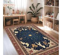 Tapis vintage motif carte astrologie céleste 1,2 x 1,8 m