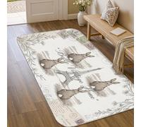 Tapis vintage rustique avec motif floral de la tour de Paris, printemps neutre, antidérapant, résistant à la décoloration, pour entrée, salle de bain, cuisine, décoration de porte, 0,9 x 1,5 m