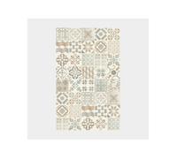 Tapis Vinyle - Carreaux de ciment - Naturel - 100 x 200 cm