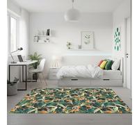 Tapis Vinyle numérisé, Feuilles Tropicales, Prisme, Plusieurs Tailles, Moderne, Design et résistance pour Votre Espace, Cuisine, Salle de Bain, Salon, Salle à Manger, Sol en PVC (100 x 150 cm