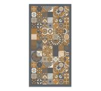 Tapis Vinyle Panorama Carreaux Ciments Cuisine Orange 80x250 cm - Tapis pour Cuisine, Bureau et Salon en PVC