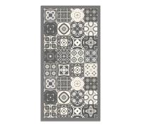 Tapis Vinyle Panorama Carreaux Ciments Gris 80x250 cm - Tapis pour Cuisine, Bureau et Salon en PVC
