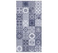 Tapis Vinyle Panorama Carreaux Ciments Nijar Bleu 60x110 cm - Tapis pour Cuisine, Bureau et Salon en PVC