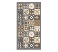 Tapis Vinyle Panorama Carreaux Ciments Orange 60x200 cm - Tapis pour Cuisine, Bureau et Salon en PVC