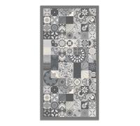 Tapis Vinyle Panorama Carreaux de Ciments Cuisine Gris 120x170 cm - Tapis pour Cuisine, Bureau et Salon en PVC