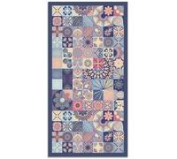 Tapis Vinyle Panorama Carreaux de Ciments Cuisine Rose 80x150 cm - Tapis pour Cuisine, Bureau et Salon en PVC