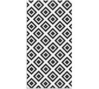 Tapis Vinyle Panorama Carrés Noirs 40x80 cm - Tapis pour Cuisine, Bureau et Salon en PVC