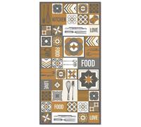 Tapis Vinyle Panorama Cuisine Collage Mots Carrelage Orange 60x110 cm - Tapis pour Cuisine, Bureau et Salon en PVC