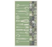 Tapis Vinyle Panorama Cuisine Utensile Cuisine Vert 40x80 cm - Tapis pour Cuisine, Bureau et Salon en PVC