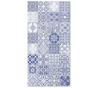 Panorama Tapis Vinyle - Modèle Carreaux Ciments Jaen Bleu 120x160 cm - Différentes Tailles - Deco Maison, Cuisine, Chambre et Exterieur
