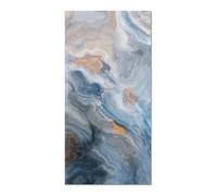 Tapis Vinyle Panorama Marbre Bleu et Orange 60x110 cm - Tapis pour Cuisine, Bureau et Salon en PVC