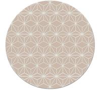 Panorama Tapis du Sol Vinyle Ronde Cuisine Salle de Bain - Différentes Tailles - (Lignes d'Étoiles Roses 100x100 cm)