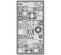 Tapis Vinyle Panorama Style Carreaux de Ciments Gris 60x110 cm - Tapis pour Cuisine, Bureau et Salon en PVC