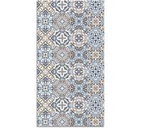 Tapis Vinyle Panorama Tuile Hydraulique Orientale Bleu 80x150 cm - Tapis pour Cuisine, Bureau et Salon en PVC