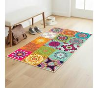 Tapis Vinyle pour le sol en PVC - Antidérapant - Protection pour le Sol - Inspiration Carreaux de Ciment - Lavable à la main - Epaisseur 2,2 mm - 60 cm x 100 cm - Multicolore