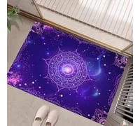 Tapis Violet foncé Mandala Wind Univers Galaxie Élégantes Paillasson Exterieur Entree Paillasson Interieur Antidérapant Lavable Tapi Entree Interieur pour Cuisine Couloir Tapis D'entrée 40 x 60 cm