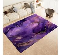 Tapis violet pour salon, 160 x 230 cm, peinture à l'encre abstraite, marbre, tapis doux lavable pour chambre à coucher, tapis de cuisine à poils courts, tapis antidérapant, 80 x 150 cm