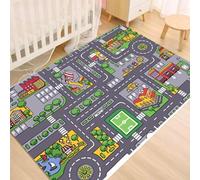 Tapis Voiture Enfant, Tapis Circuit Voiture pour Enfant, Tapis de Jeu Chambre Enfants Pliable, Tapisd'activité Bébé Antidérapant, Tapis De Jeux Voiture Lavable Jouet de Playmat de Route (50 x 80 cm)