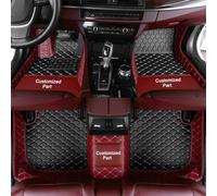 Tapis Voiture Full Coverage pour 98% des Véhicules Bordeaux & Noir Beige | Couverture 3D intégrale imperméable similicuir anti-rayures anti-taches antidérapant toutes saisons résistant personnalisable
