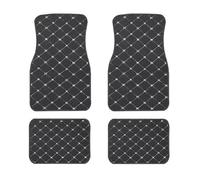 Tapis Voiture Moquette Tapis de Sol universels en Cuir Artificiel pour Nissan pour X-Trail - Accessoires Auto(Black Beige 4 PCS)