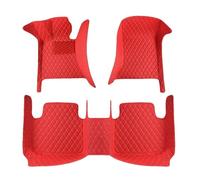 Tapis Voiture pour Genesis G90 5seats 2023 2024 2025, Couverture ComplèTe Cuir Tapis de Sol Antidérapant Imperméable Protection Interieur Accessoires,Red