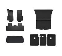 Tapis Voiture pour Tesla pour Modèle Y pour Launch pour Juniper 2025 Tapis Sol Cuir Style Doublure Chargement Dossier Coffre Toutes Saisons(9PCS)