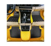 Tapis Voiture Tapis Sol Voiture en Cuir Luxe pour Maserati pour Levante 2016 2017 2018 2019 2020 Couverture Complète 3D Tapis Sol Voiture(Style 2 Yellow Black)