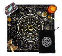 Tapis Voyance et Pochon, Tapis Oracle pour Cartes et Tarot Divinatoire, Nappe d'Autel pour Cartomancie et Pendule Divinatoire(Une seule nappe de style + un sac)