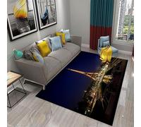 Tapis Vue De La Tour Eiffel À Paris, France 3D Imprimé Tapis Rond Salon Table Basse Tapis De Sol Tapis De Course Tapis De Chambre 100 X 150 Cm - Résistant Aux Taches, avec Support en Cao -9353327913