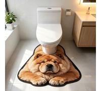 Tapis WC Contour Chat, Tapis de Toilette Absorbant en Microfibre, 50x40cm | Chat Absorption Rapide, Fond TPR Antidérapant, Microfibre Douce, Lavable en Machine, Décoration Salle de Bain