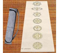 Tapis yoga chanvre 7 chakras or + sac
