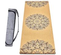 Tapis yoga liège épais 6mm mandala + sac
