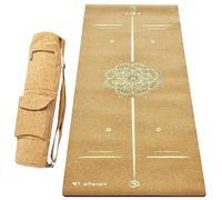 Tapis yoga liège mandala or + sac liège