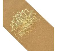 Tapis yoga voyage liège fleur lotus or