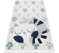 Tapis YOYO GD59 blanc / gris - Chaton pour enfants, structurel, sensoriel Strapce beige 160x220 cm