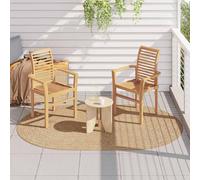 vidaXL Tapis ZIZUR Polypropylène d'extérieur pour patio terrasse jardin Ovale Crème 140 x 200 cm