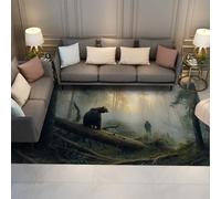 Tapis Zone Faune de Pays Misty Forest Koala Rustique Lavable Tapis Moelleux antidérapant à Poils Ras pour Chambre à Coucher de Ferme 120x180cm
