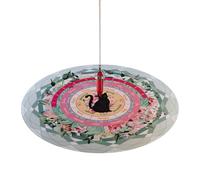 tapisdeDivination Pendule - Planche De Radiesthésie, Coussin Spirituel | tapisdeTableau Pendule Rond en Forme De Chat Noir De 21,6 Cm, Planche De Méditation D'astrologie en Caoutchouc, tapisdeDi