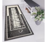 Tapiso Chemin de tapis DREAM Crème Gris Chambre ÖKO-TEX 80 x 500 cm