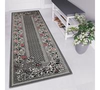 Tapiso Chemin de tapis DREAM Gris Rouge Chambre à coucher ÖKO-TEX 120 x 250 cm