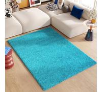 TAPISO Essence Tapis Shaggy Poils Longs Moderne Turquoise Uni Tapis Salon Chambre Adulte Enfant Descente de Lit Moelleux Super Soft Epais Oeko-TEX 300 x 400 cm