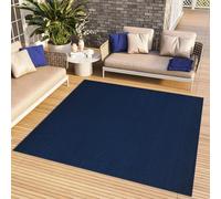 TAPISO Mono Carré Tapis Poil Court Intérieur Design Moderne Bleu Marine Motif Uni Tapis Salon Chambre Adulte Salle à Manger Cuisine Résistant Extérieur Oeko-TEX 200 x 200 cm