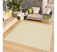 TAPISO Mono Carré Tapis Poil Court Intérieur Design Moderne Crème Motif Uni Tapis Salon Chambre Adulte Salle à Manger Cuisine Résistant Extérieur Oeko-TEX 160 x 160 cm