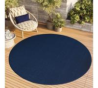 TAPISO Mono Rond Tapis Poil Court Intérieur Design Moderne Bleu Marine Motif Uni Tapis Salon Chambre Adulte Salle à Manger Cuisine Résistant Extérieur Oeko-TEX 160 x 160 cm