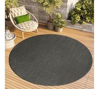 TAPISO Mono Rond Tapis Poil Court Intérieur Design Moderne Gris Foncé Motif Uni Tapis Salon Chambre Adulte Salle à Manger Cuisine Résistant Extérieur Oeko-TEX 120 x 120 cm