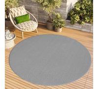 TAPISO Mono Rond Tapis Poil Court Intérieur Design Moderne Gris Motif Uni Tapis Salon Chambre Adulte Salle à Manger Cuisine Résistant Extérieur Oeko-TEX 160 x 160 cm