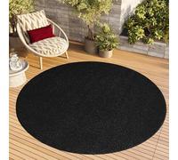 TAPISO Mono Rond Tapis Poil Court Intérieur Design Moderne Noir Motif Uni Tapis Salon Chambre Adulte Salle à Manger Cuisine Résistant Extérieur Oeko-TEX 240 x 240 cm