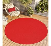 TAPISO Mono Rond Tapis Poil Court Intérieur Design Moderne Rouge Motif Uni Tapis Salon Chambre Adulte Salle à Manger Cuisine Résistant Extérieur Oeko-TEX 160 x 160 cm