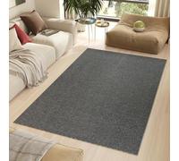 TAPISO Nizza Tapis Poils Ras Antidérapant Lavable Moderne Gris Moucheté Tapis Salon Chambre Adulte Enfant Cuisine Entrée Oeko-TEX Résistant 140 x 200 cm